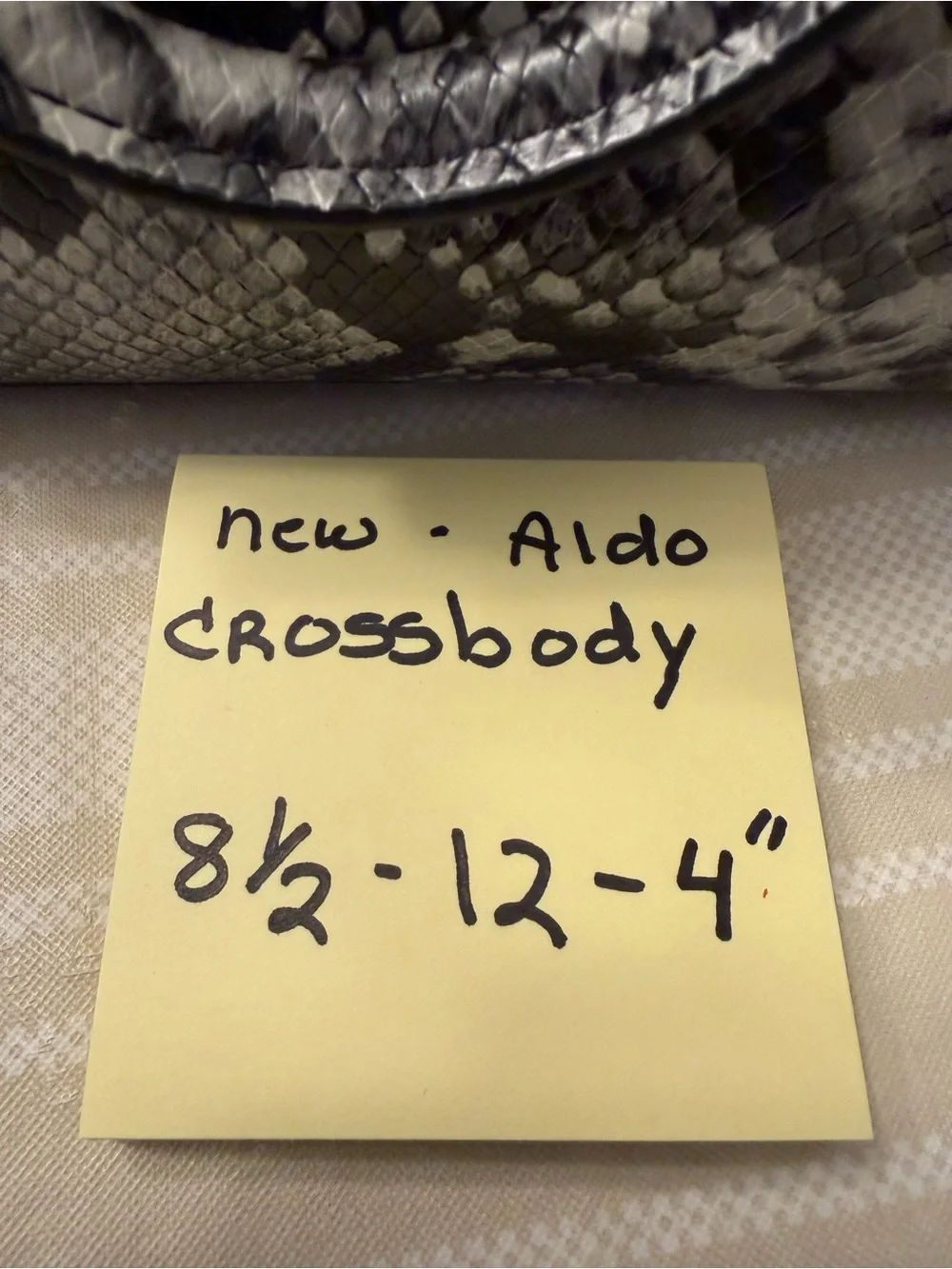 Aldo Black & Gray Snake-Print Tote